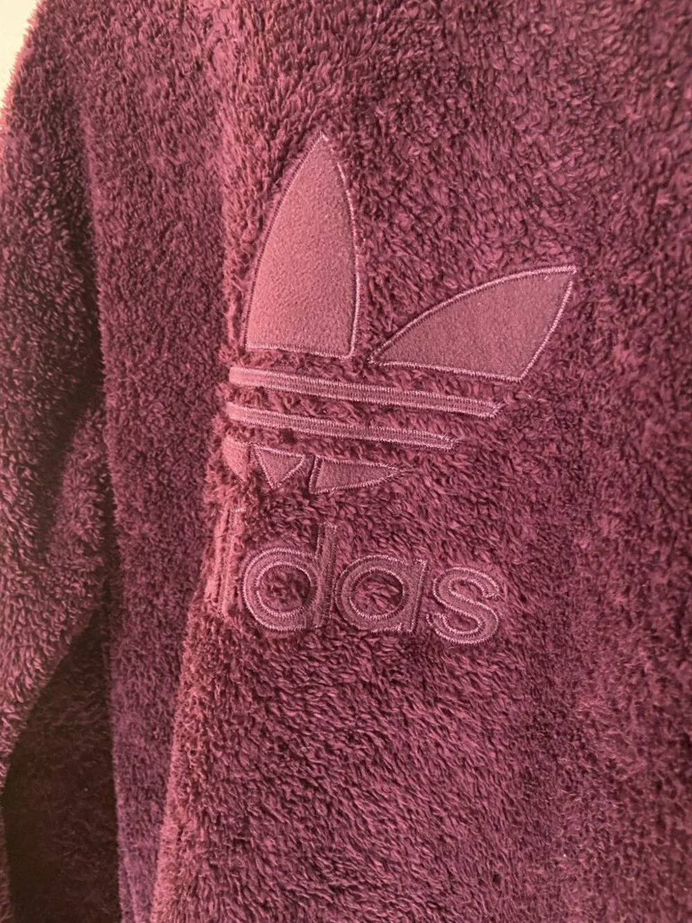 ADIDAS hoodie plush outer size M burgundy